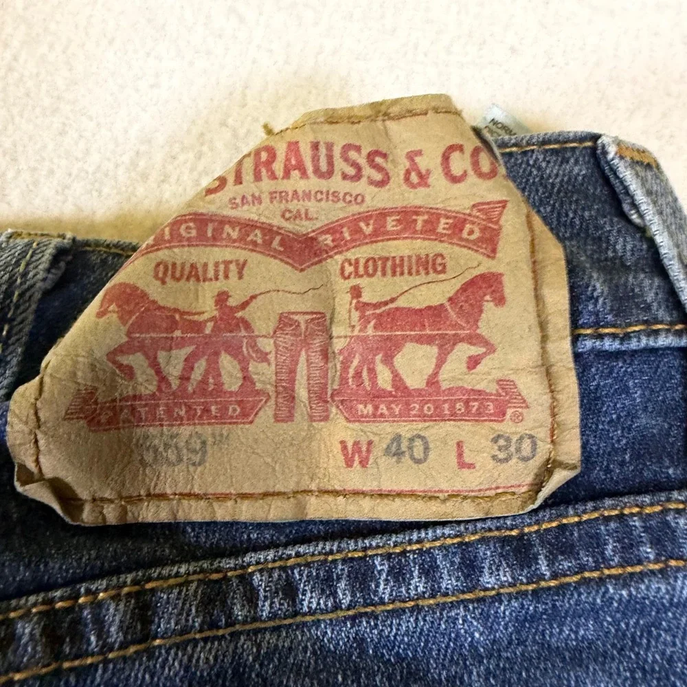 Levis 559 Relaxed Straight Leg Jeans Mens 40x30 Blue‎ Medium Wash Denim